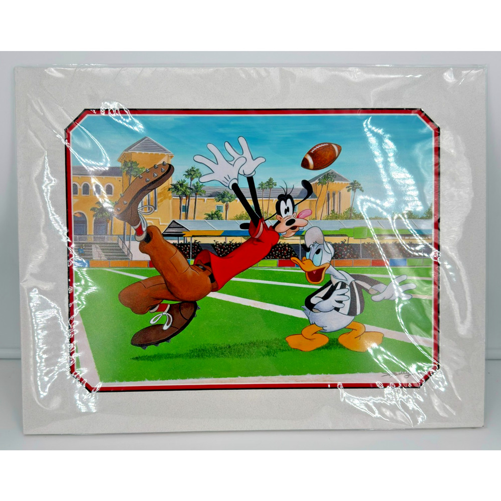 Disney Parks Doug Bolly Under Review W/ Goofy Donald Deluxe Art Print 14x18 New